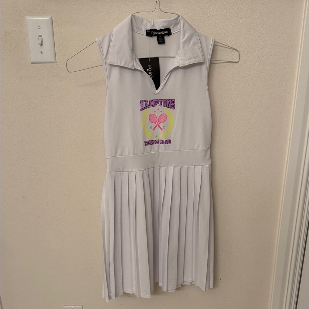 White Tennis Club Kids Dress